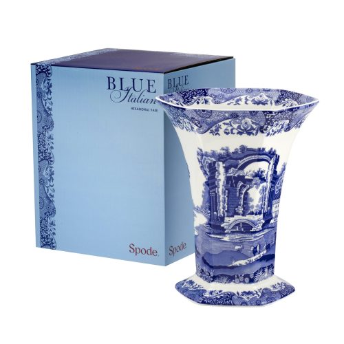 Spode Blue Italian Hexagonal Vase