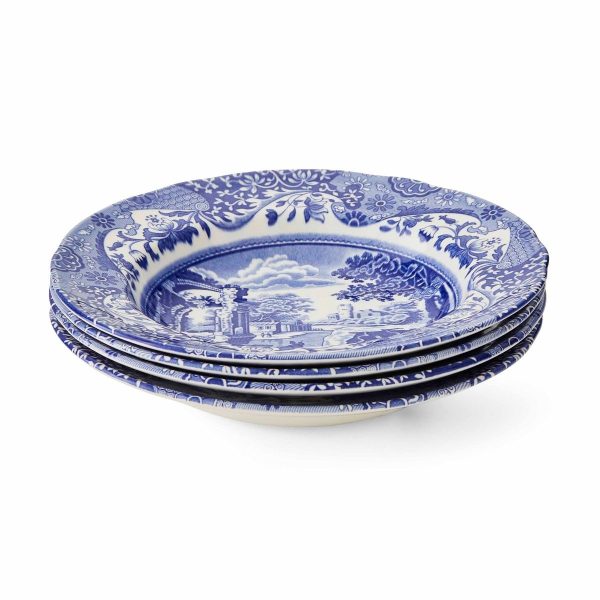 Spode Blue Italian 9 inch Soup Plates Set of 4 Spode Blue Italian 9 inch Soup Plates Set of 4