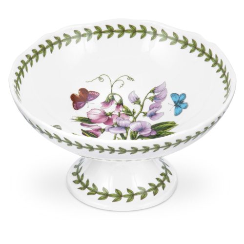 Portmeirion Botanic Garden 7 Inch Scalloped Edge Footed Bowl (Sweet Pea)