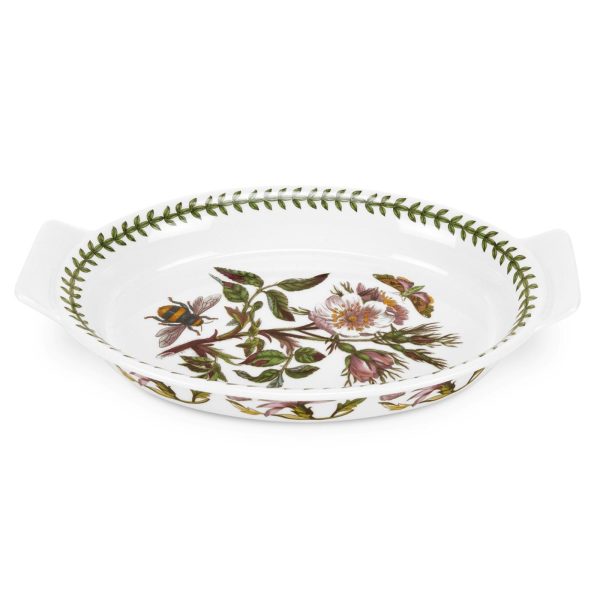 Portmeirion Botanic Garden Oval Gratin Dish 10 Inch (Dog Rose)