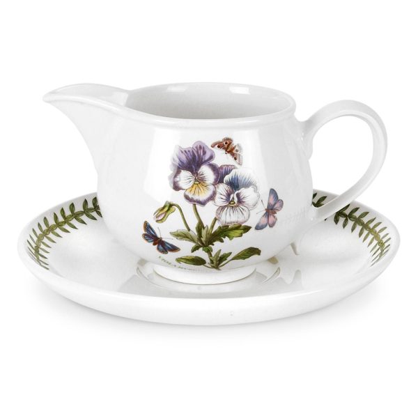 Portmeirion Botanic Garden Gravy Boat and Stand Romantic Shape
