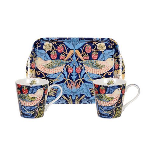 Pimpernel Morris & Co. Strawberry Thief Mug & Tray, Blue