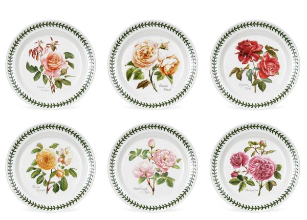 Portmeirion Botanic Roses 10 Inch Plate (Drum Shape) Set of 6