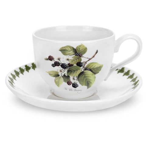Portmeirion Pomona Tea Cup and Saucer Blackberry (T)