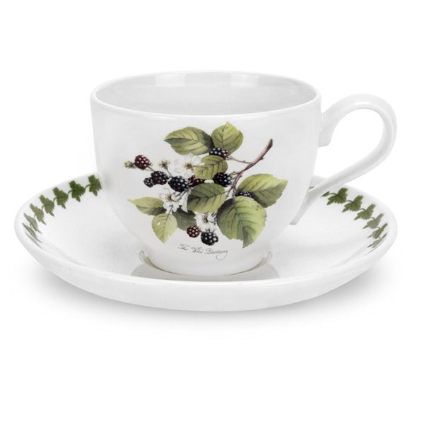 Portmeirion Pomona Tea Cup and Saucer Blackberry (T)